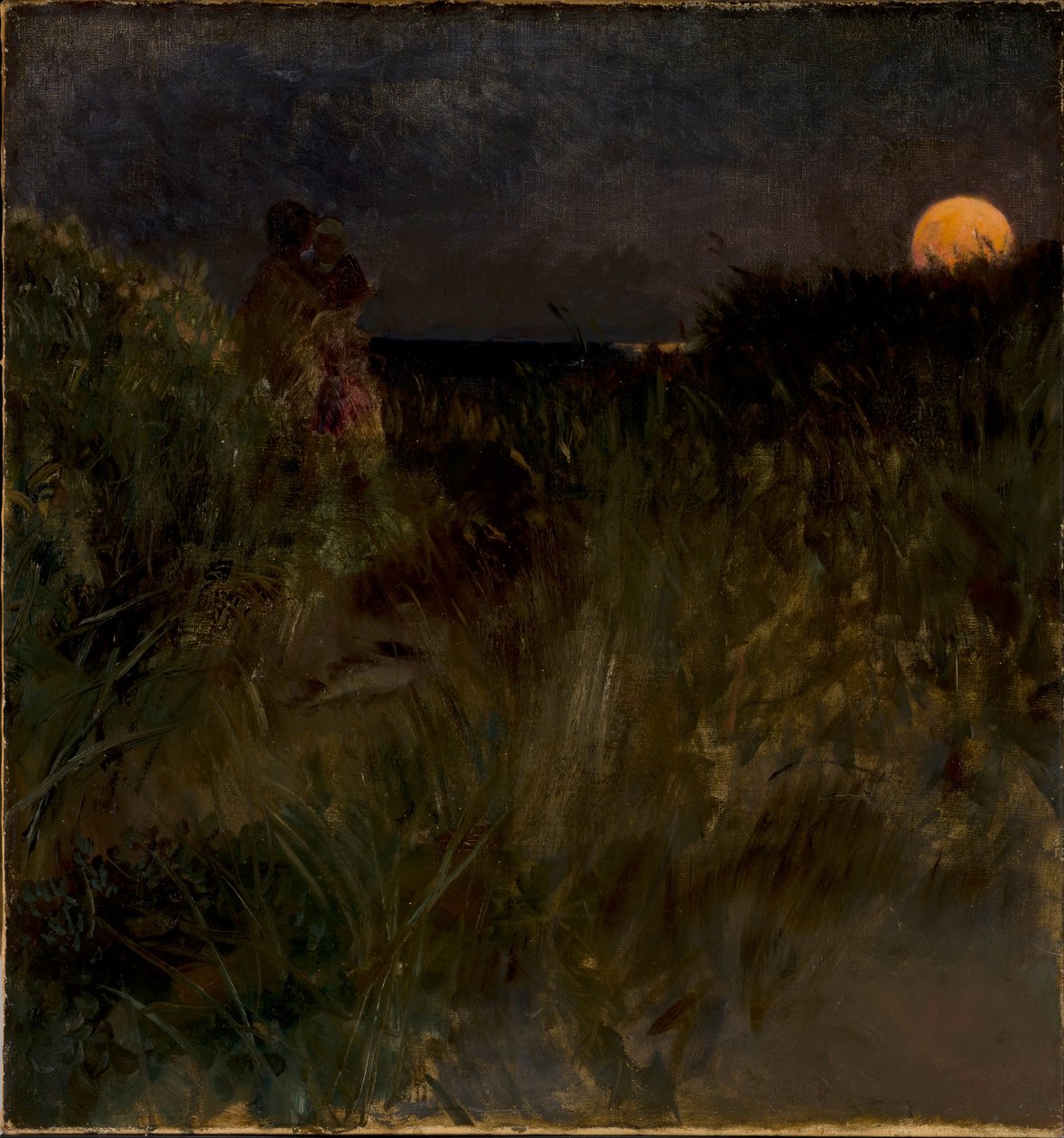 Nascer da lua sobre as dunas de Hjalmer Eilif Emanuel Peterssen