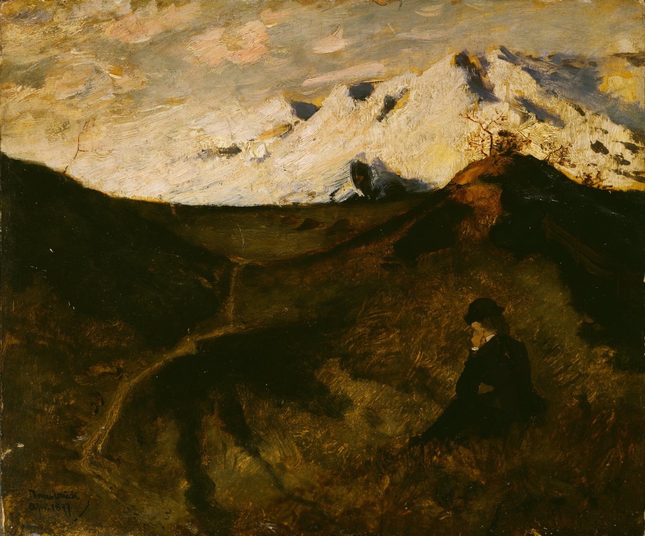 Montanhas, perto, innsbruck de Hjalmer Eilif Emanuel Peterssen
