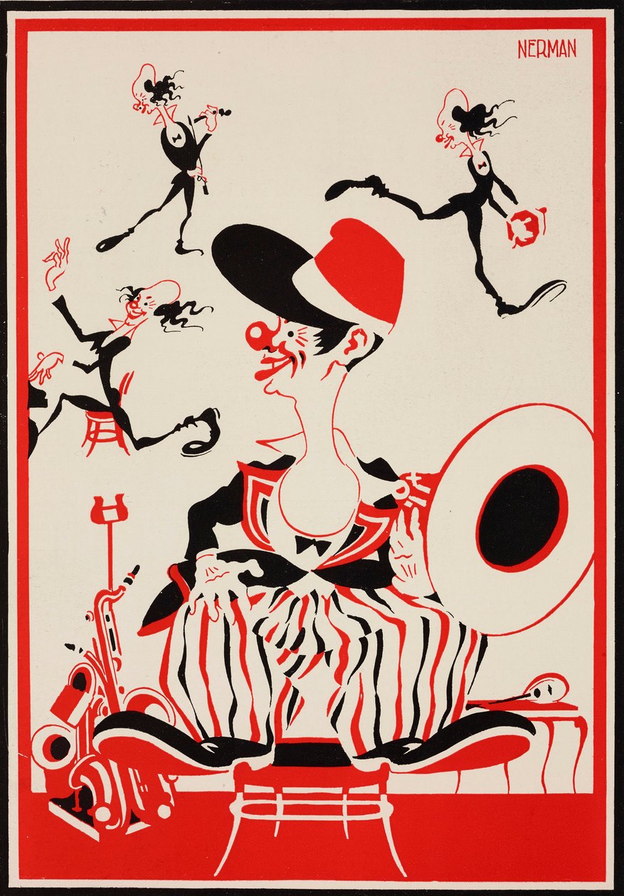 Noni, o palhaço, ilustração de Einar Nerman (1888-1983) de The Tatler, n.º 1404, 23 de maio de Einar Nerman