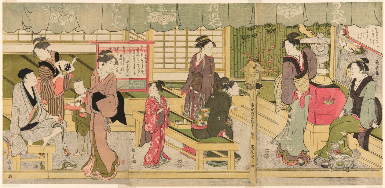 A Sala da Frente do Naniwaya (Naniwaya misesaki) de Eishōsai Chōki