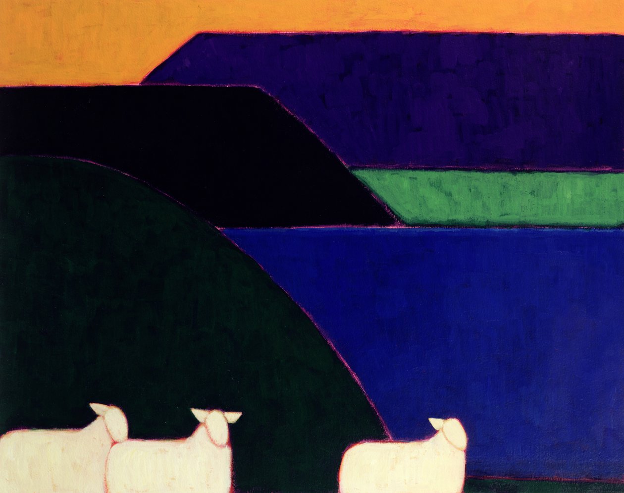 Fjord Snaefellness, 1999 (acrílico sobre papel) de Eithne Contemporary Artist Donne