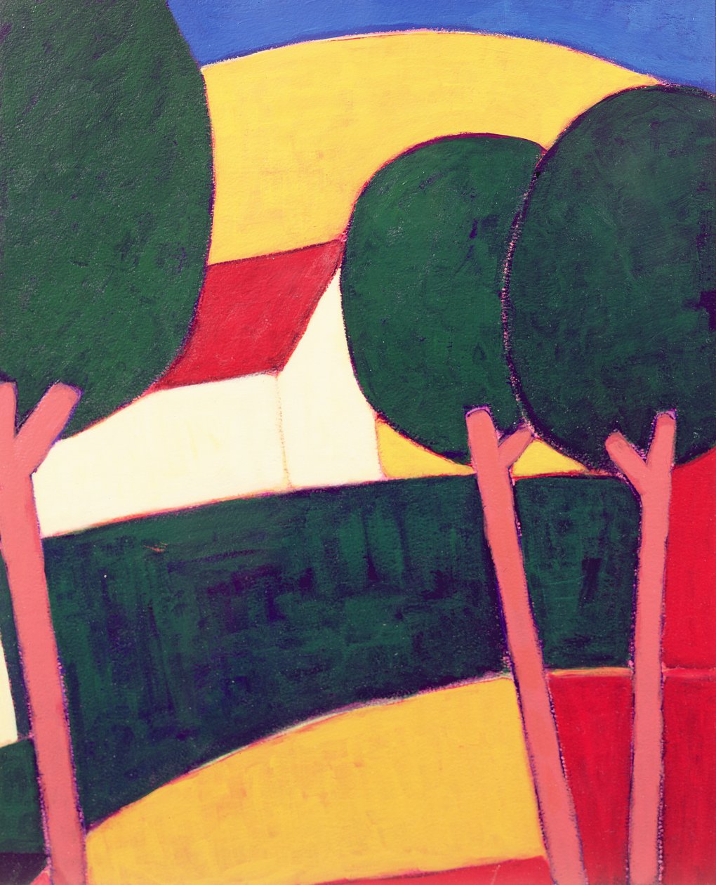 Paysage provençal, 1997 (acrílico sobre papel) de Eithne Contemporary Artist Donne