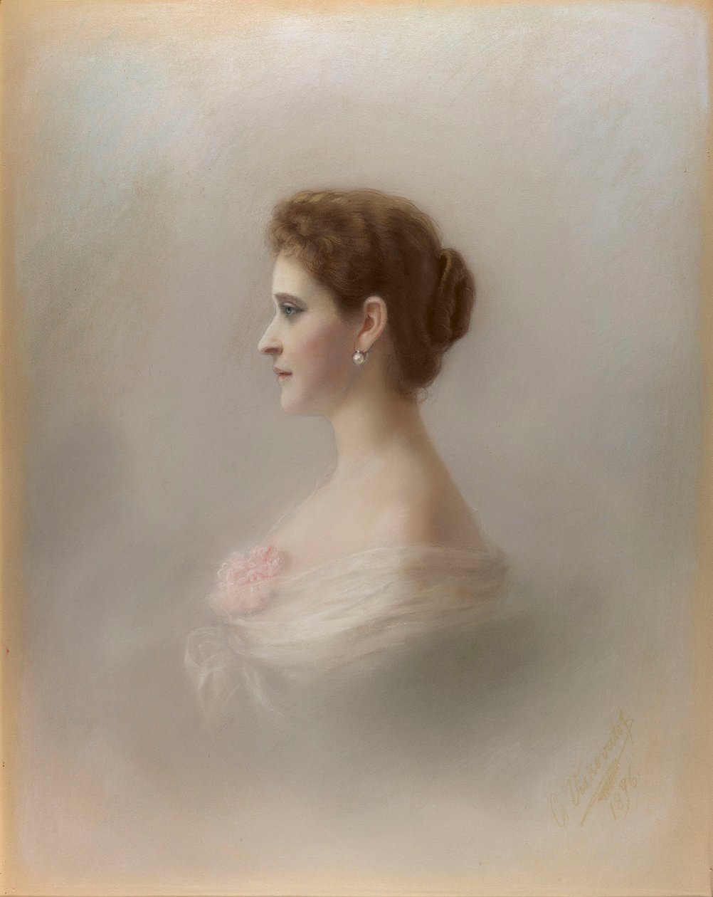 Retrato da grã-duquesa Elizaveta Fyodorovna, princesa Elizabeth de Hesse e do Reno, 1896. de Ekaterina Ieronimovna Viskovatova