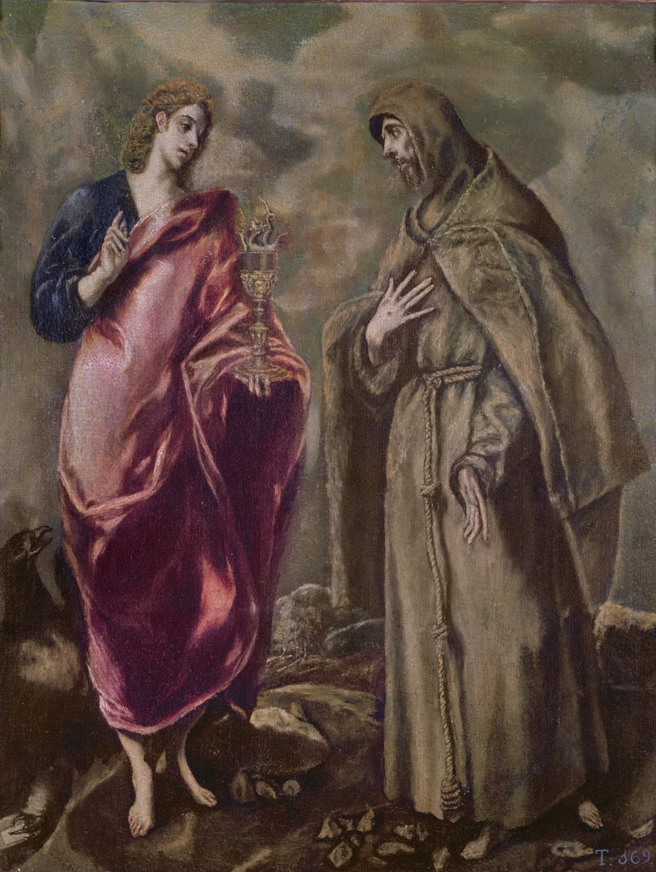 São João Evangelista e São Francisco de Assis, c.1608 de El Greco