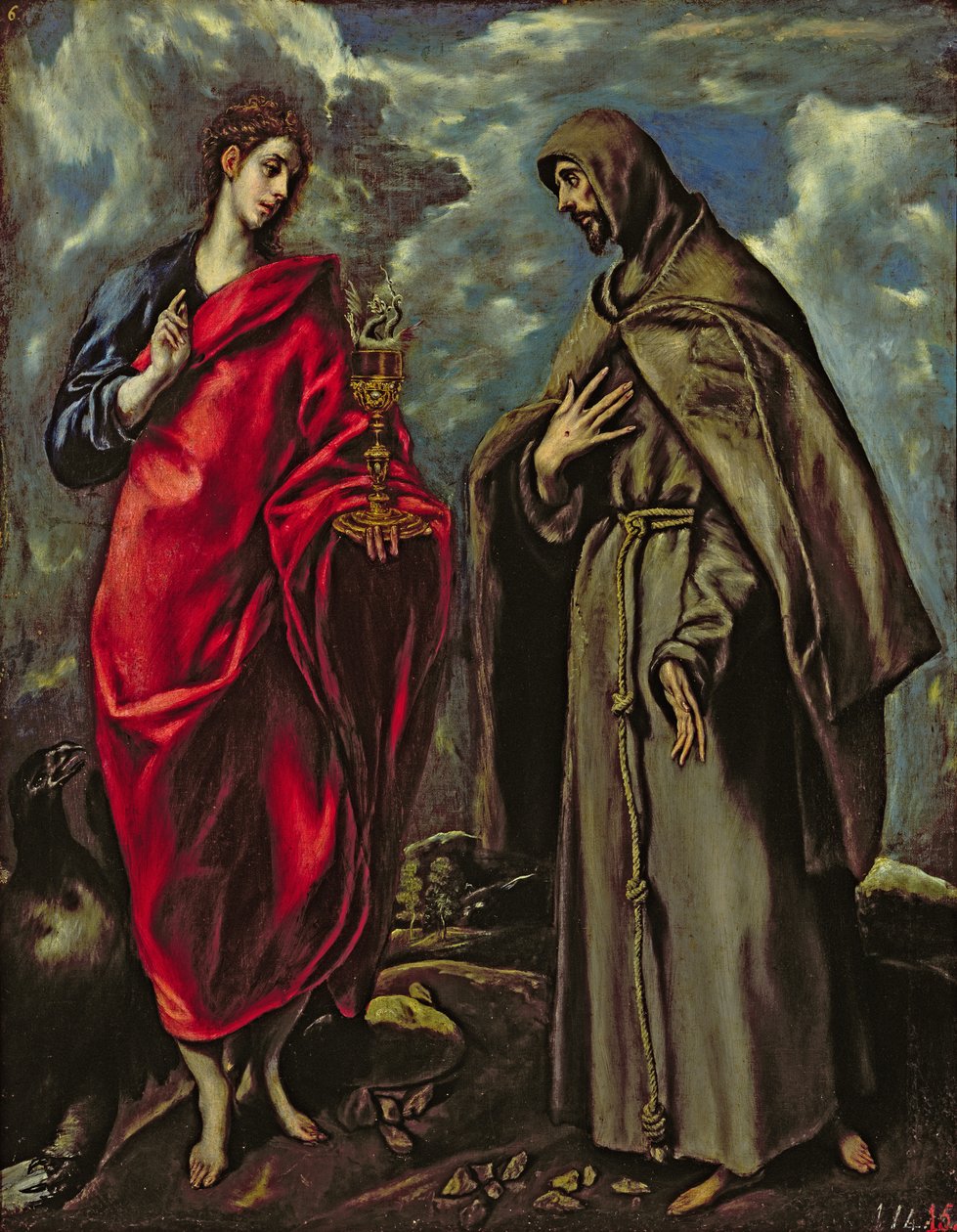 São João Evangelista e São Francisco, c.1600 de El Greco
