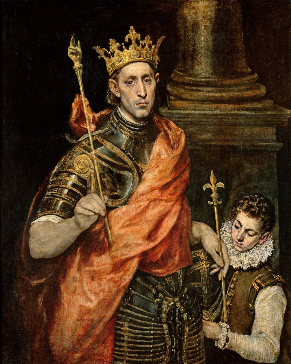 São Luís (1215-70) e sua página, c.1585-90 de El Greco