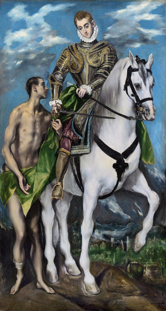 São Martinho e o mendigo, 1597-99 de El Greco