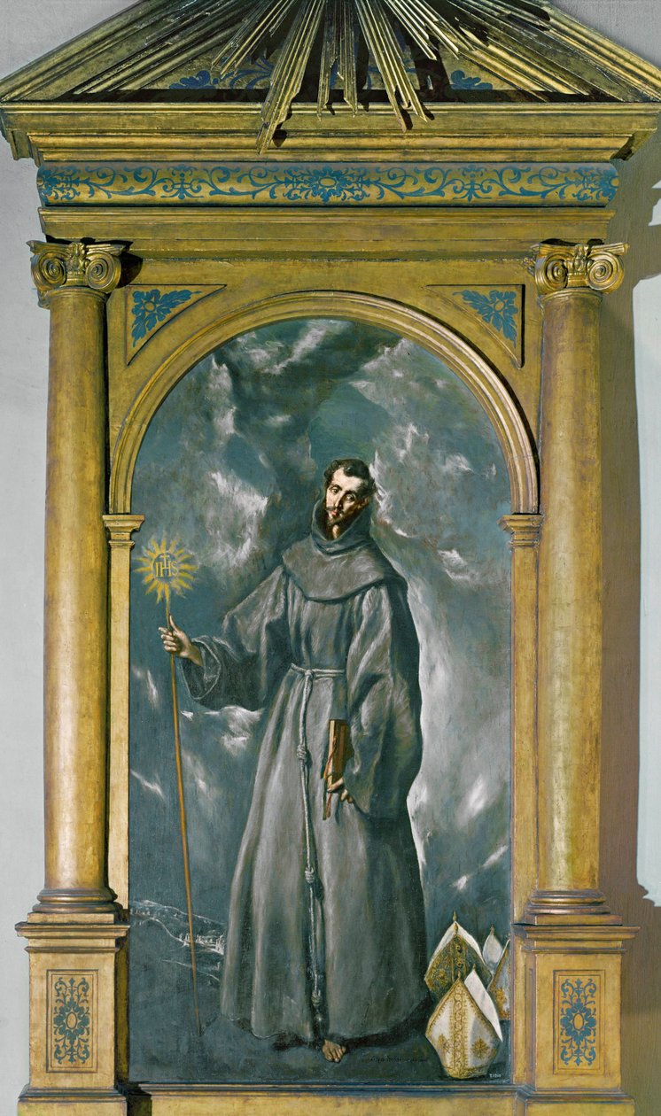 São Bernardo de Siena (pintura sobre tela) de El (1541-1614) Greco