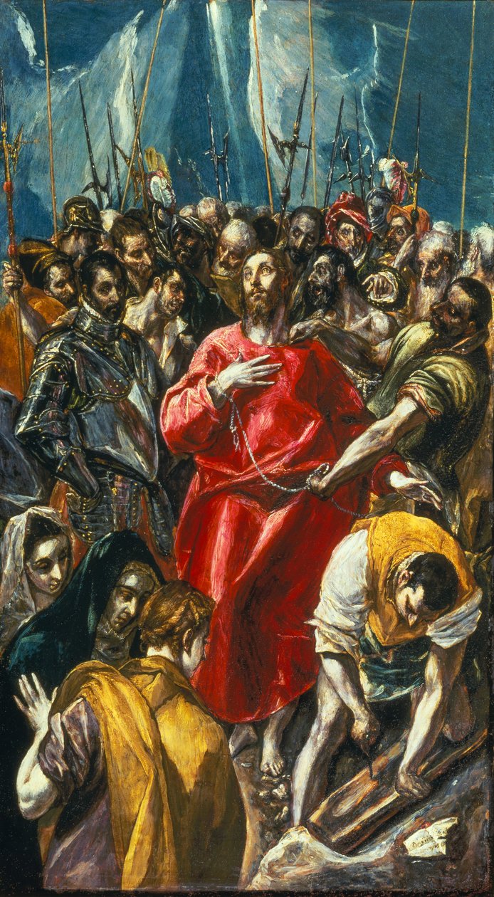 The Espolio, The Disrobing of Christ, c.1577-79 (óleo sobre painel) de El (1541 1614) (studio of) Greco