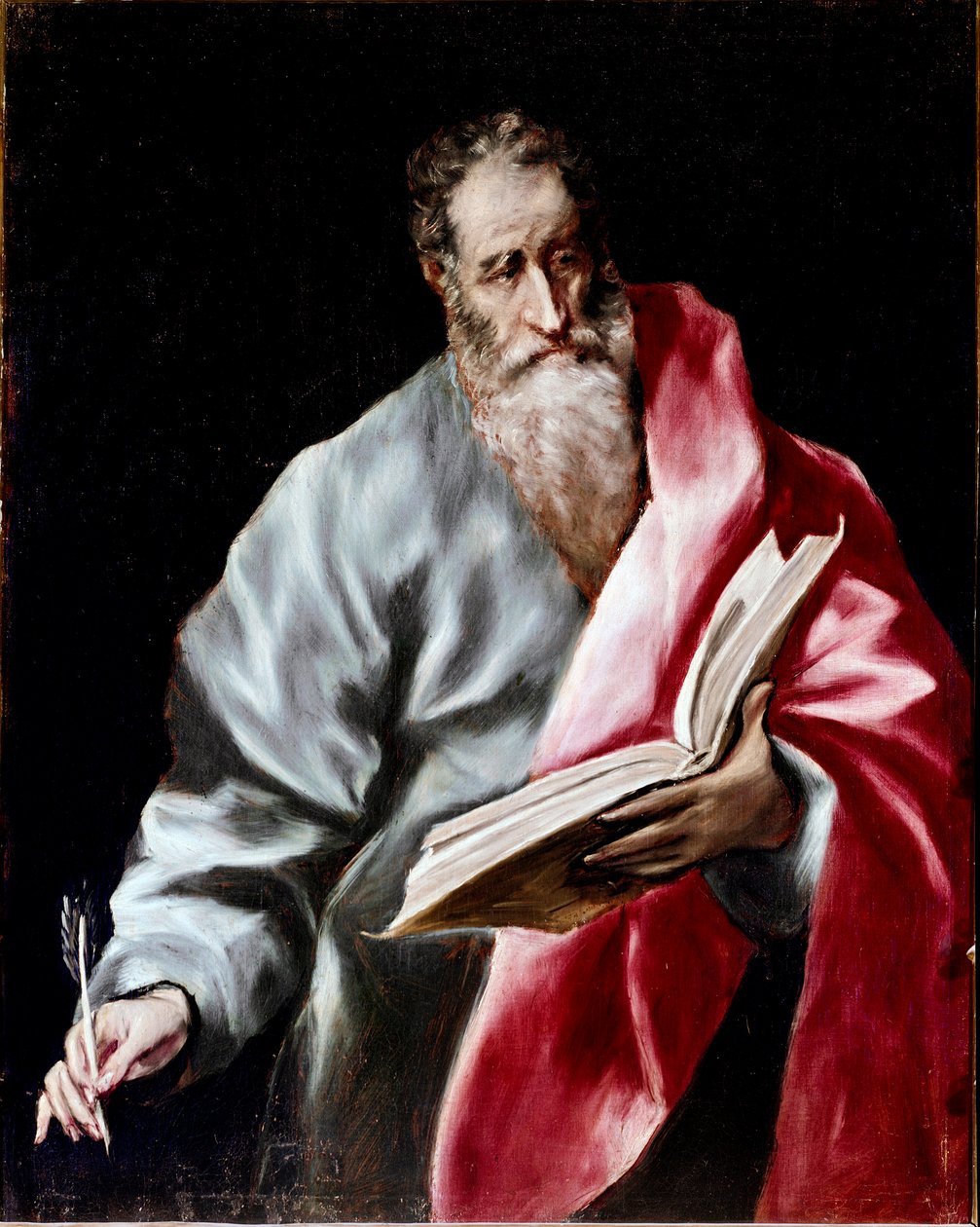 Apostolado da Catedral de Toledo: Pintura "São Mateus" de Domenikos Theotokopoulos dit El Greco (1541-1614) 1602-1605 Sol. 100x76 cm Toledo, catedrais de El Greco