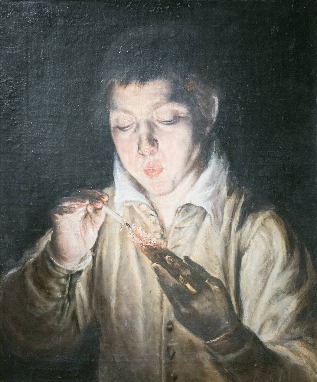 Rapaz a soprar uma brasa de El (1541 1614) Greco