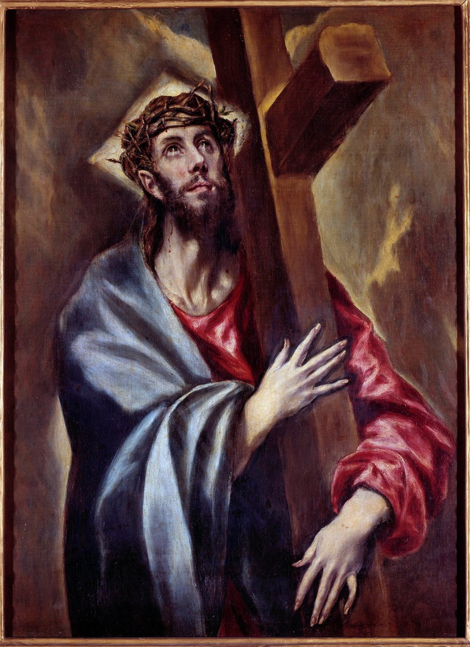 Cristo carregando a cruz Pintura de Domenikos Theotokopoulos dit El Greco (1541-1614) 1605 Sol. 1,08x0,78 m Madrid, Museu do Prado - Cristo carregando a cruz. Pintura de Domenikos Theotokopoulos conhecido como El Greco (1541-1614) 1605. 1,08 x 0,78 m. Prad de El Greco