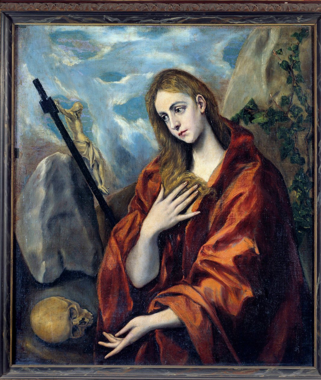La Madeleine Repentante Painting (Vanita) de Domenikos Theotokopoulos dit El Greco (1541-1614) Sitges do século XVII. Museu Cau Ferrat de El Greco