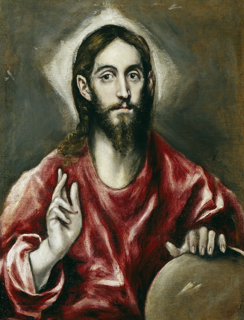 "Le sauveur du monde" - Salvator Mundi (Salvador do Mundo) - El Greco, Dominico (1541-1614) - 1608-1614 - Óleo sobre tela - 72x55 cm - Museo del Prado, Madrid de El Greco