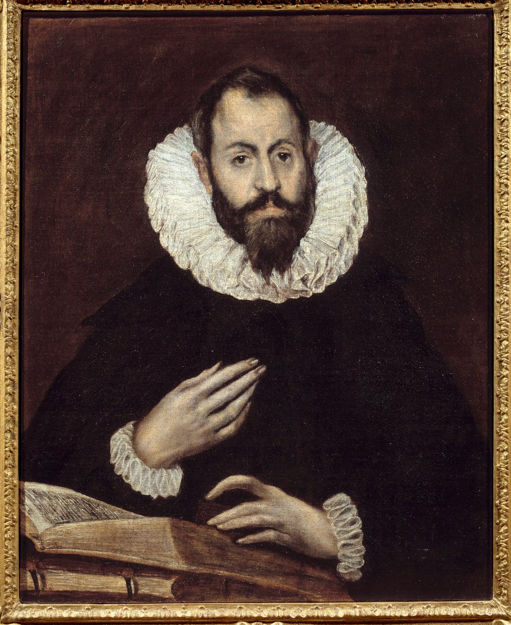 Retrato de homem. Pintura de Domenikos Theotokopoulos dit El Greco (1541-1614), cerca de 1600-1610. Óleo sobre tela. Amiens, Musee De Picardie - Retrato de um homem. Pintura de Domenikos Theotokopoulos chamado El Greco (1541-1614), cerca de 1600-1610. Óleo de El Greco