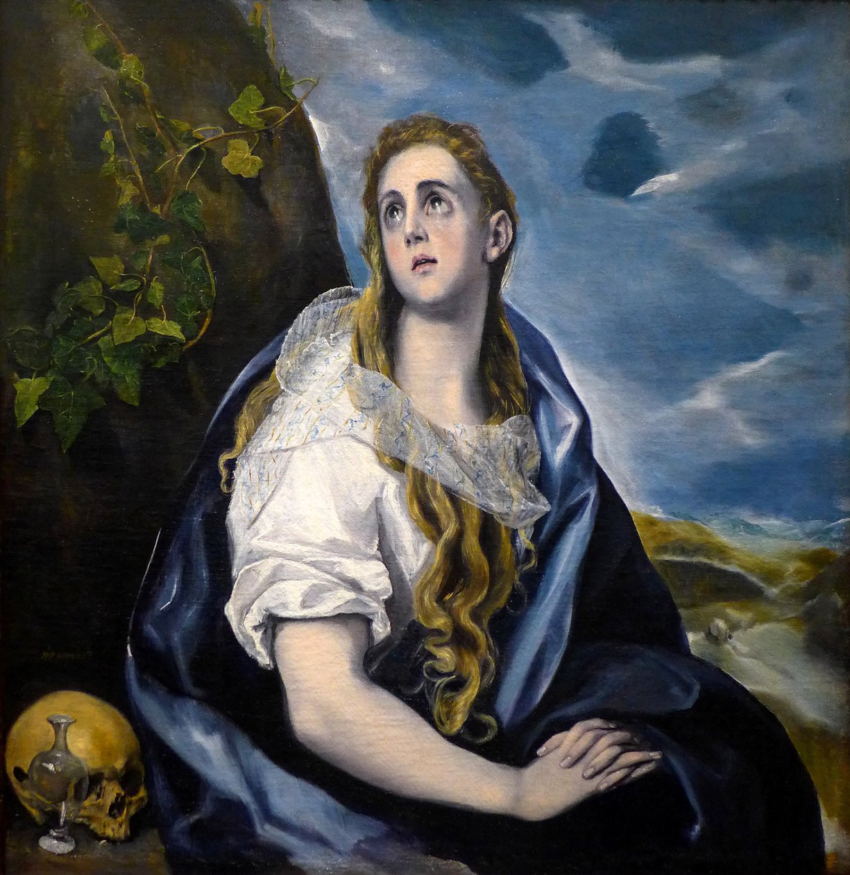 Santa Maria Madalena Penitente, pintura (óleo sobre tela c. 1584, vanite) de Domenikos Theotokopoulos dit The Greco (1541-1614) - Greco, Domenico Theotocopuli, chamado El (1541-1614). Mary Magdalen in Penitence. c. 1584. Óleo sobre tela. Museu de Arte de W de El Greco