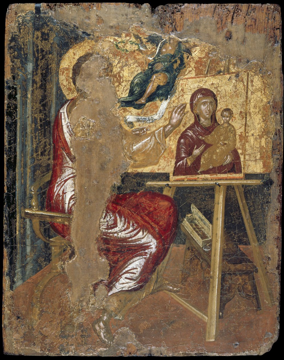 O apóstolo Lucas pintando a Virgem Hodegetria, c.1564 (têmpera de ovo no painel) (ver também 258170) de El Greco