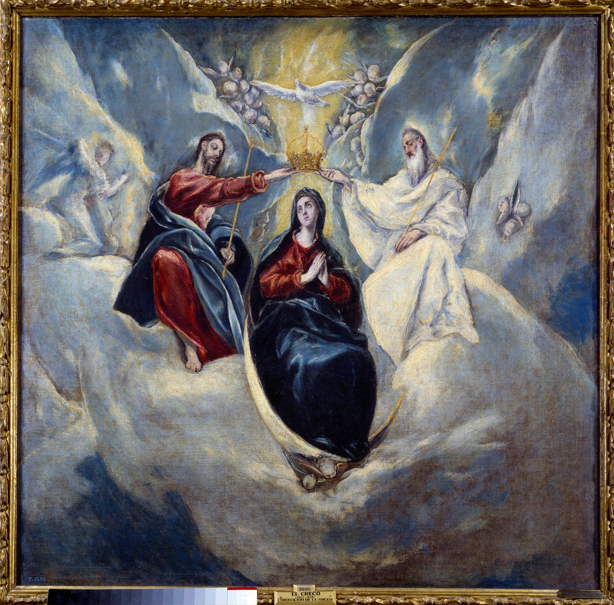 The Coronation of the Virgin Painting de Domenikos Theotokopoulos dit El Greco (1541-1614) 1595 Sun. 0,99x1,01 m Madrid, Museu do Prado de El Greco