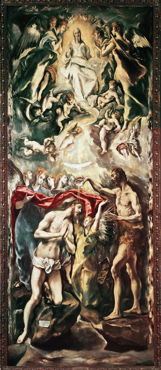 O batismo de Cristo (óleo sobre tela de El Greco