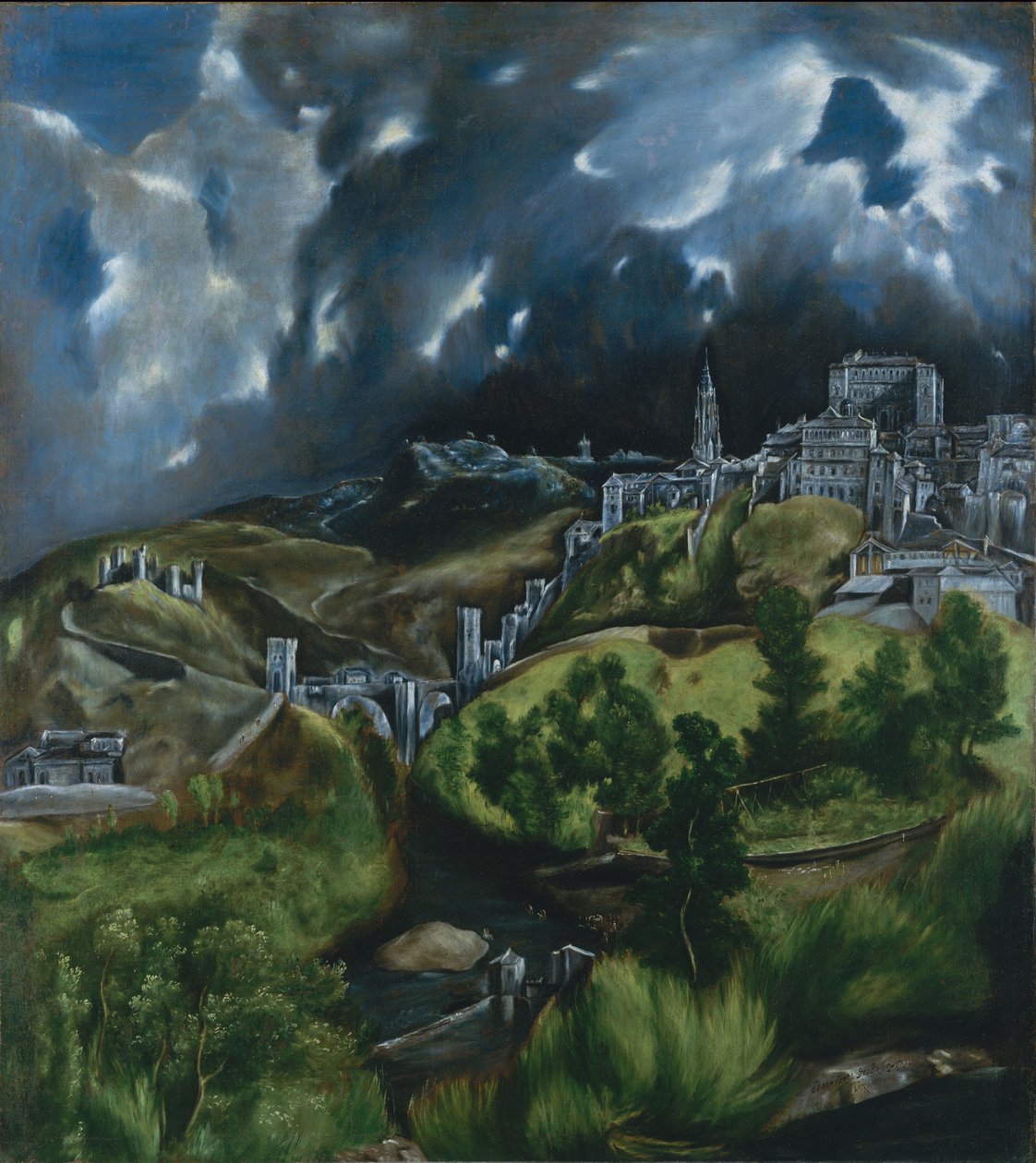 Vista de Toledo, c.1597-99 (óleo sobre tela) de El Greco