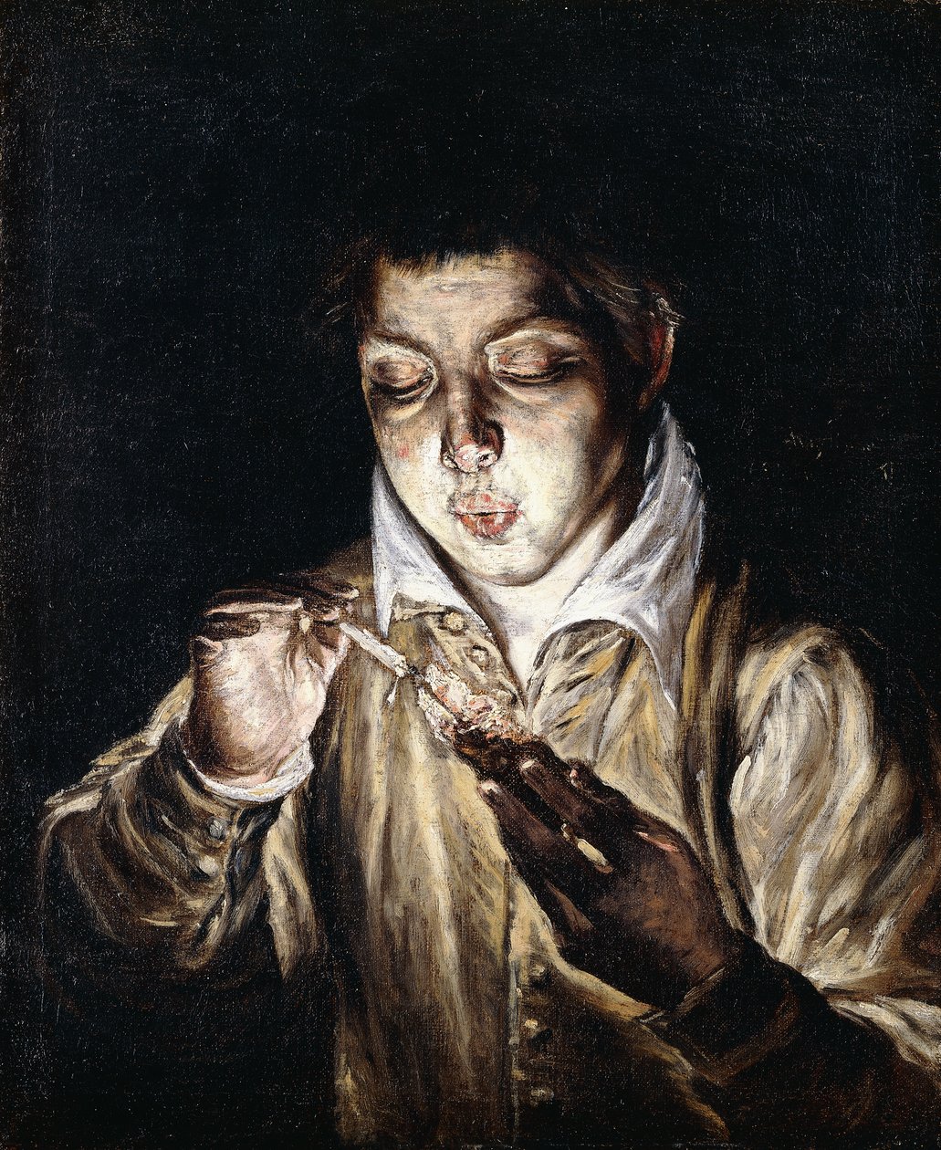 Um menino acendendo uma vela, de El Greco