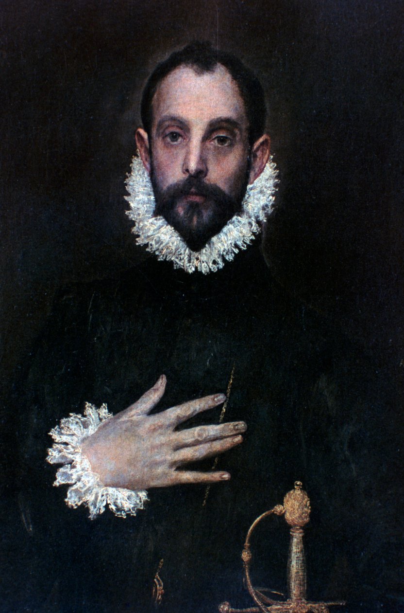 Um nobre com a mão no peito, c1577-1584 de El Greco