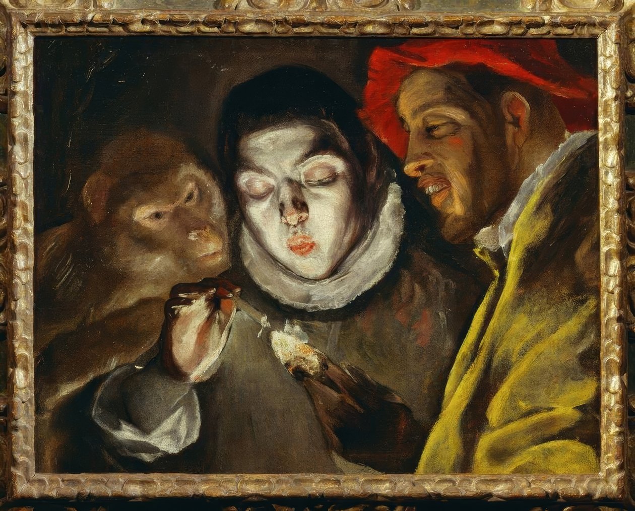 Macaco, vela acesa menino e homem de El Greco