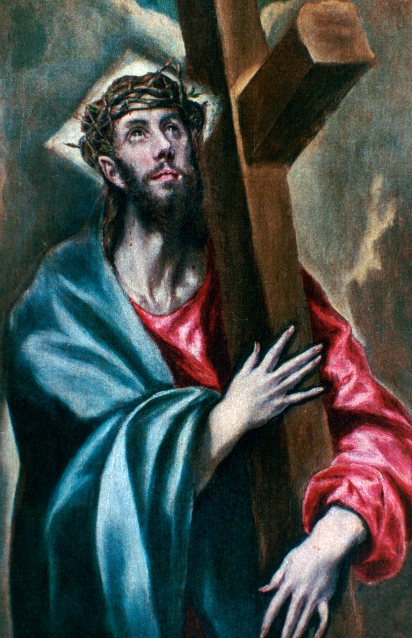Cristo apertando a cruz, 1600-1610 de El Greco