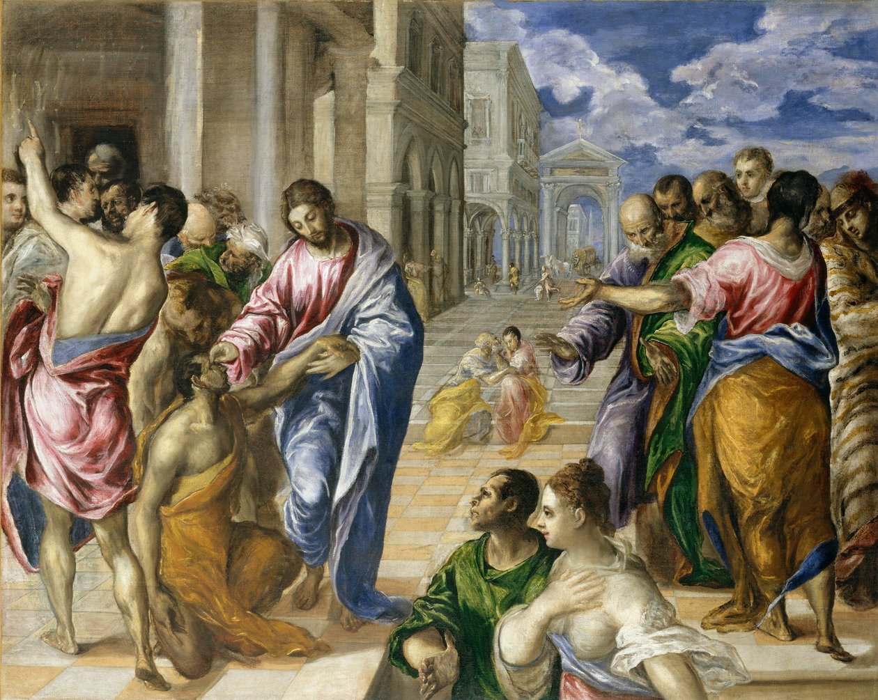 Cristo Cura o Cego, c.1570 de El Greco
