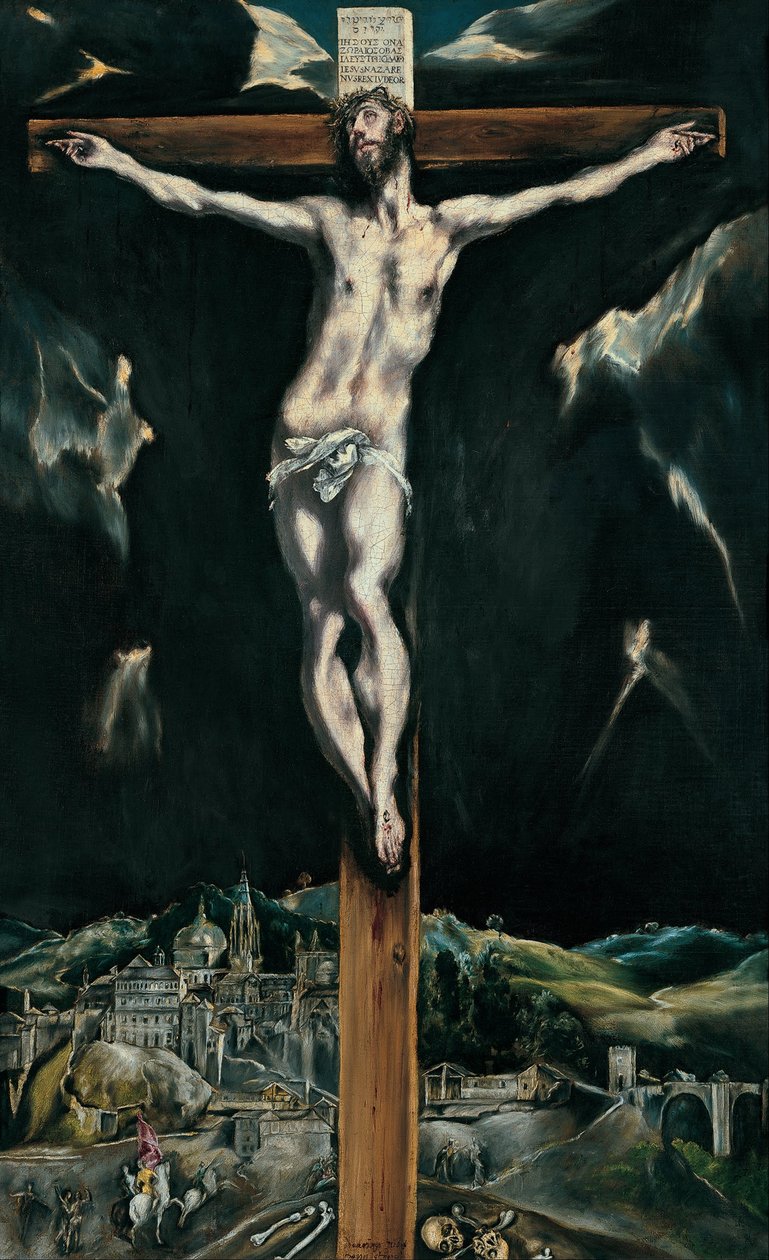 Cristo crucificado com Toledo ao fundo de El Greco