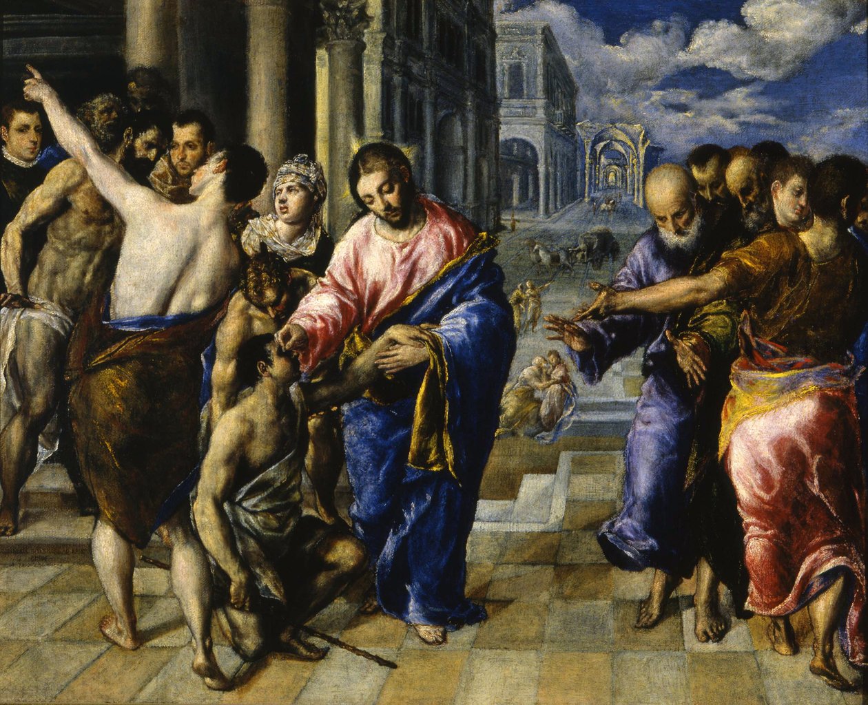 Jesus curando o cego, c. 1573 de El Greco