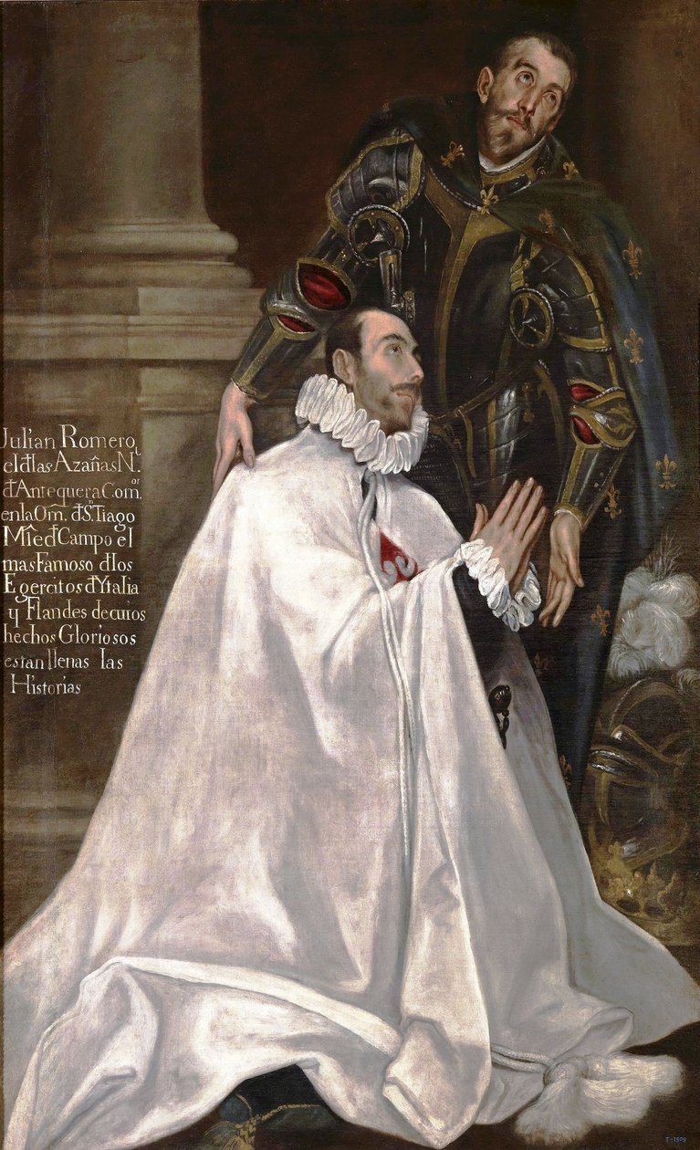 Julián Romero de las Azanas e o seu padroeiro São Julião de El Greco