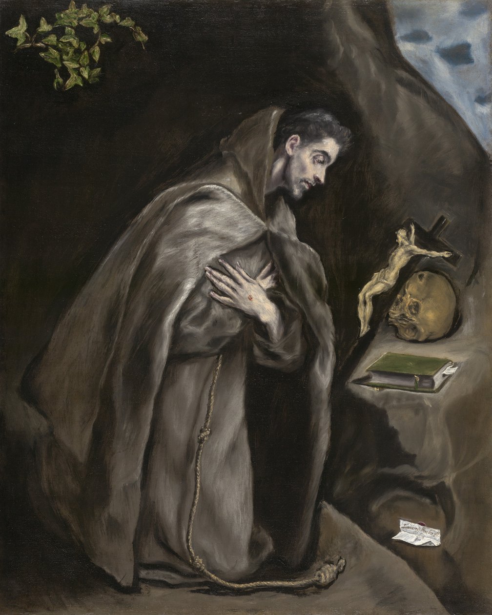 São Francisco ajoelhado em meditação, 1595-1600 de El Greco