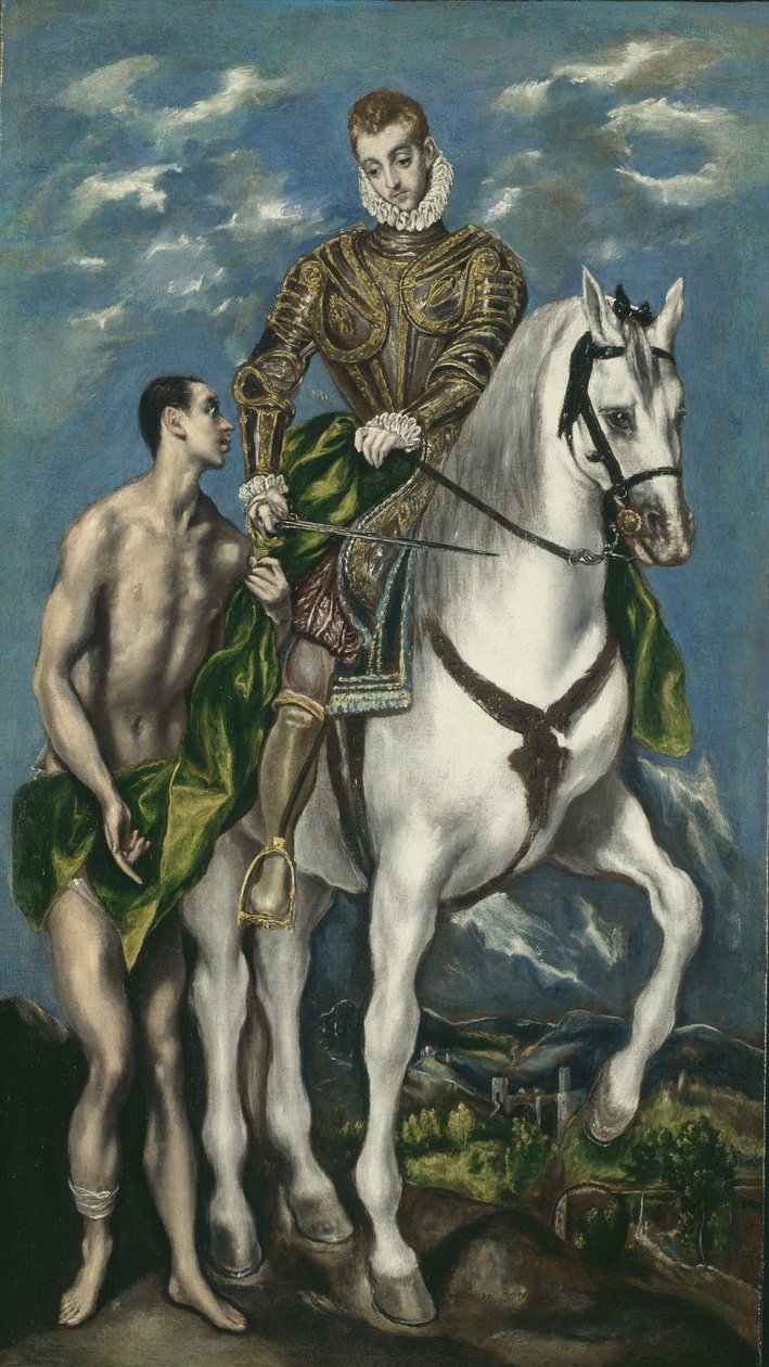 São Martinho e o Mendigo, 1597-1600 de El Greco