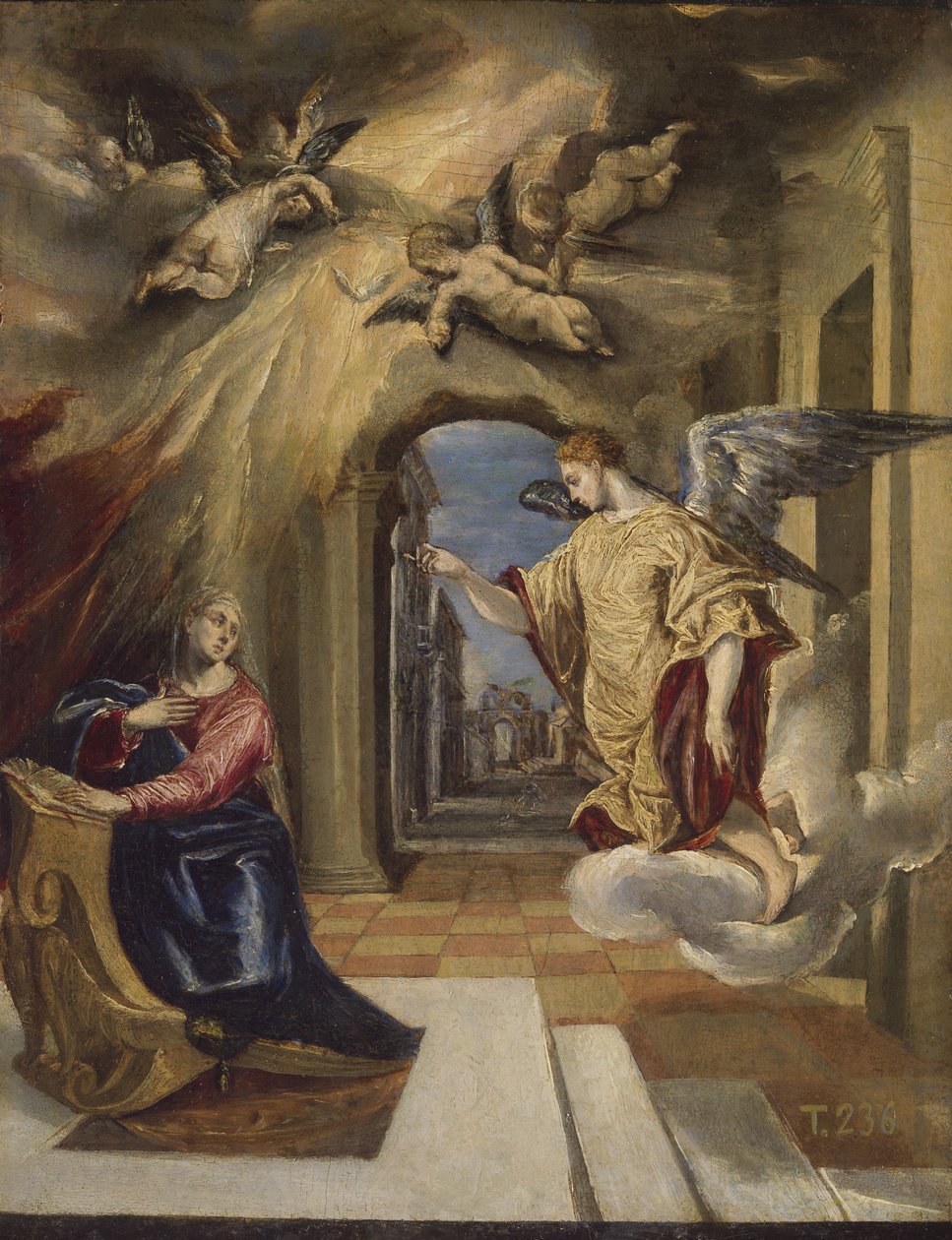 A Anunciação, 1570-1572 de El Greco