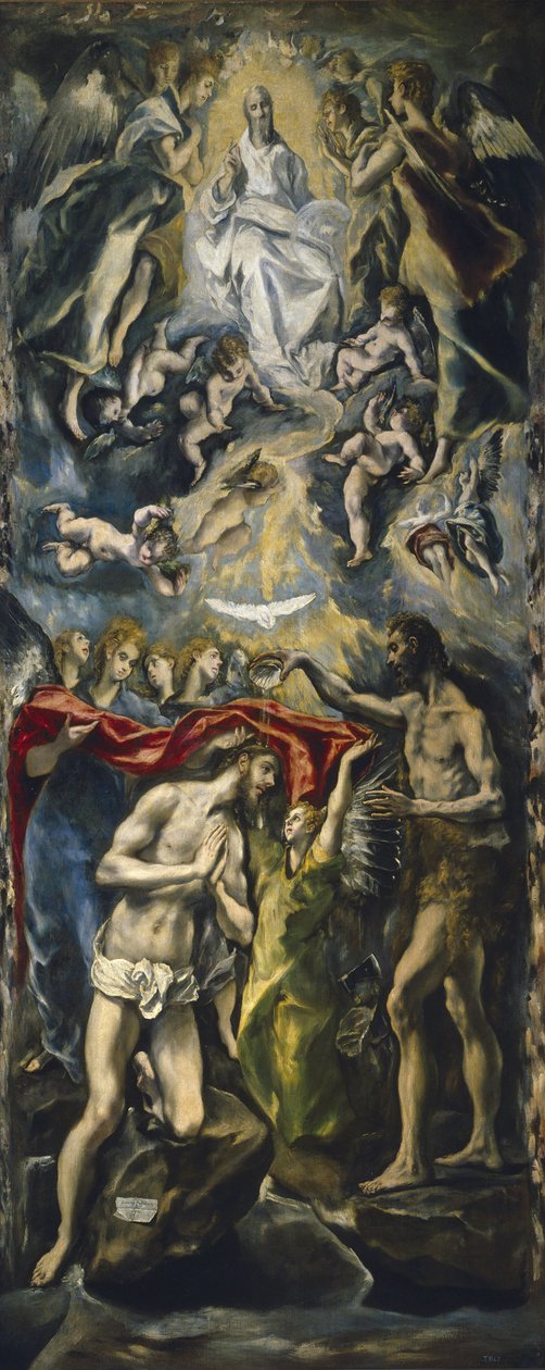 O Batismo de Cristo, 1597-1600 de El Greco