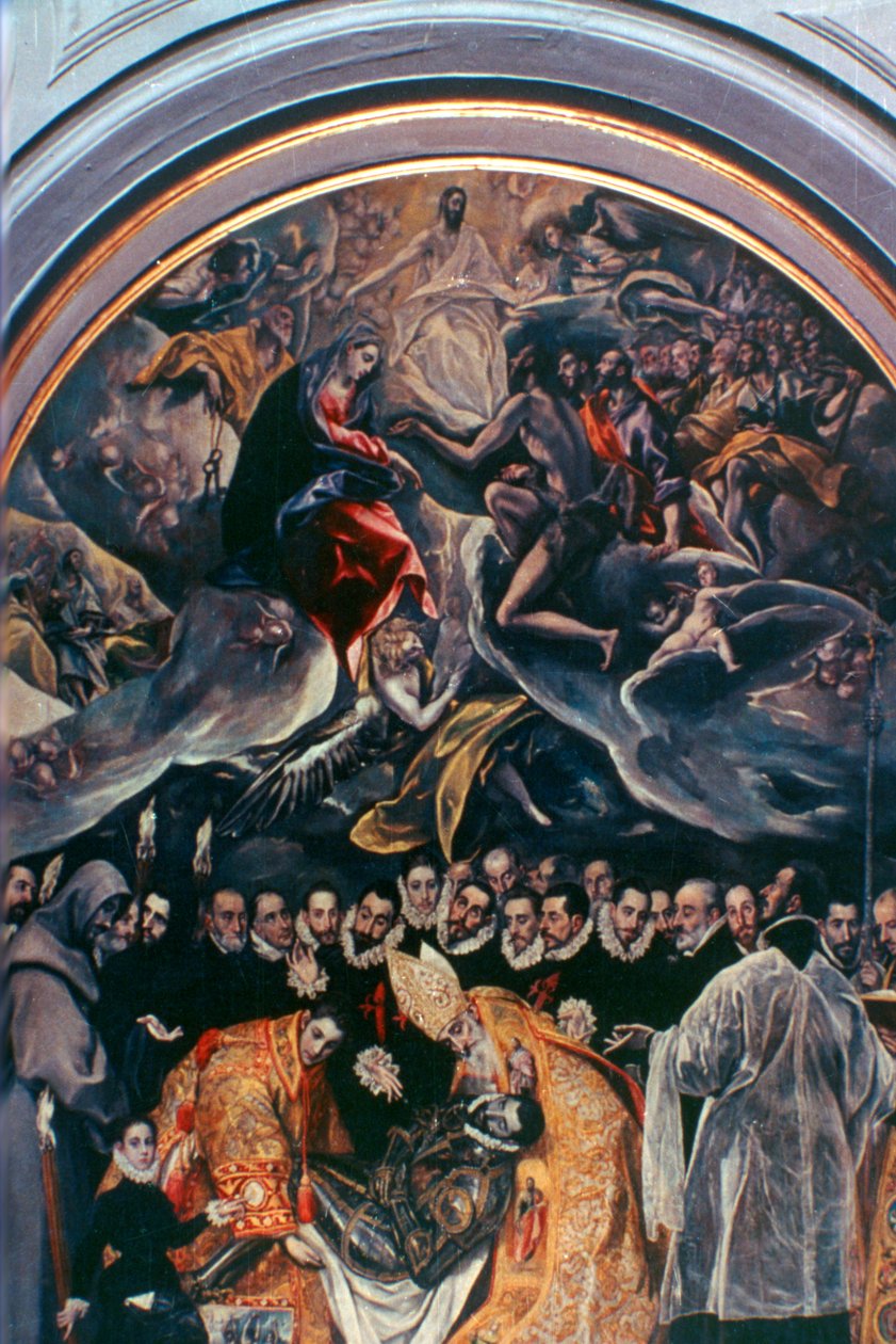O detalhe do enterro do conde Orgaz, 1586-1588 de El Greco