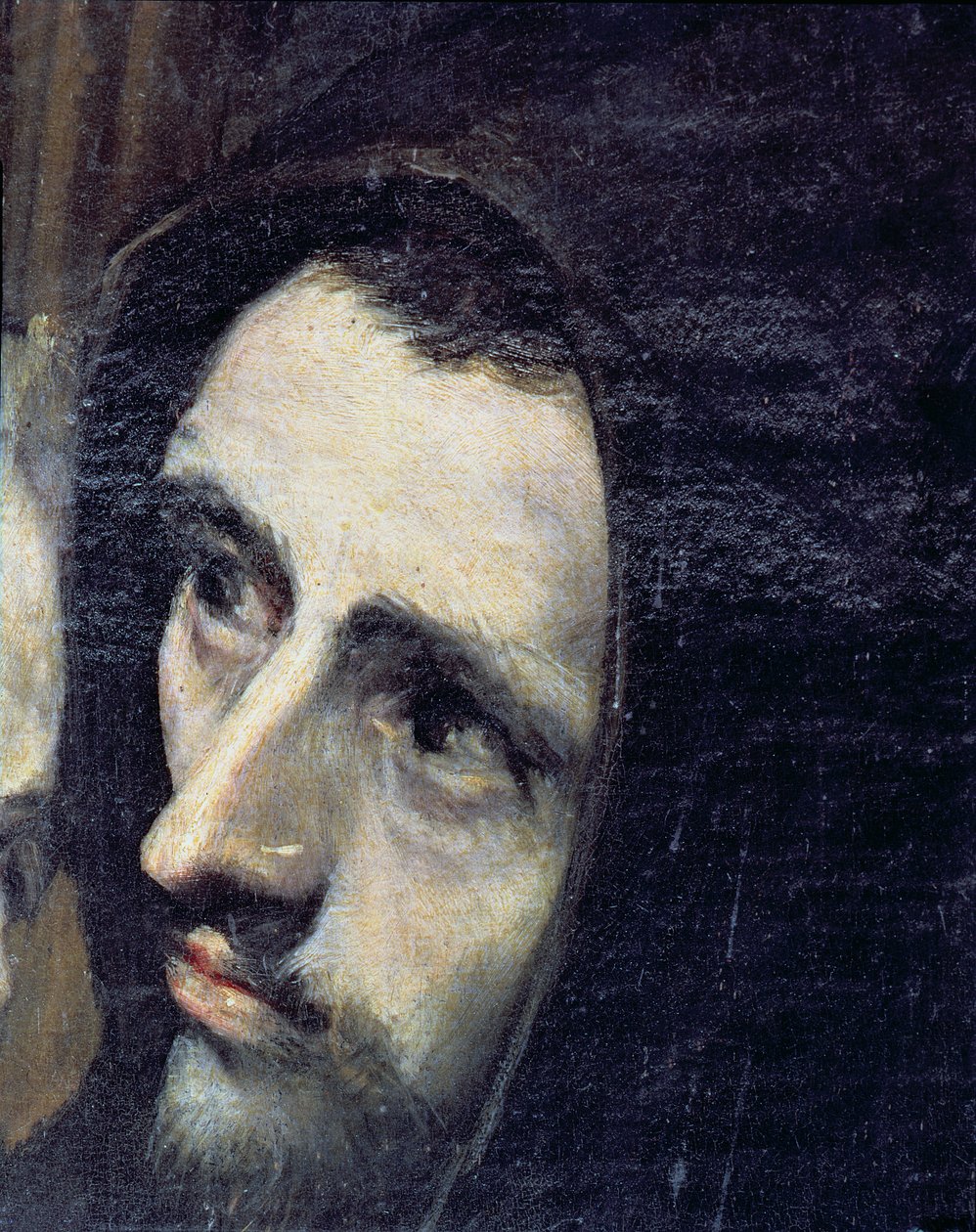 O Enterro do Conde Orgaz, de uma lenda de 1323, detalhe de um monge franciscano, 1586-88 óleo sobre tela detalhe de 44240 de El Greco