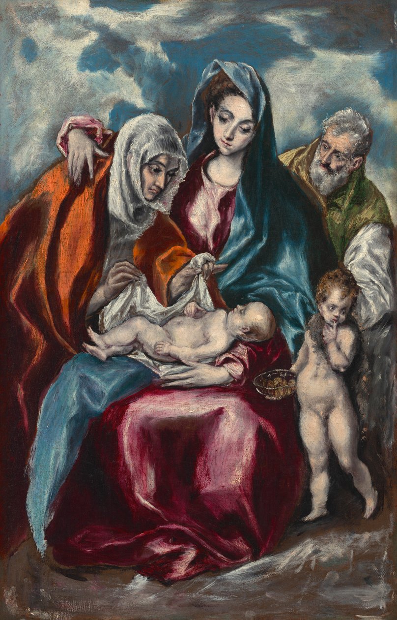 A Sagrada Família com Santa Ana e São João Batista menino de El Greco
