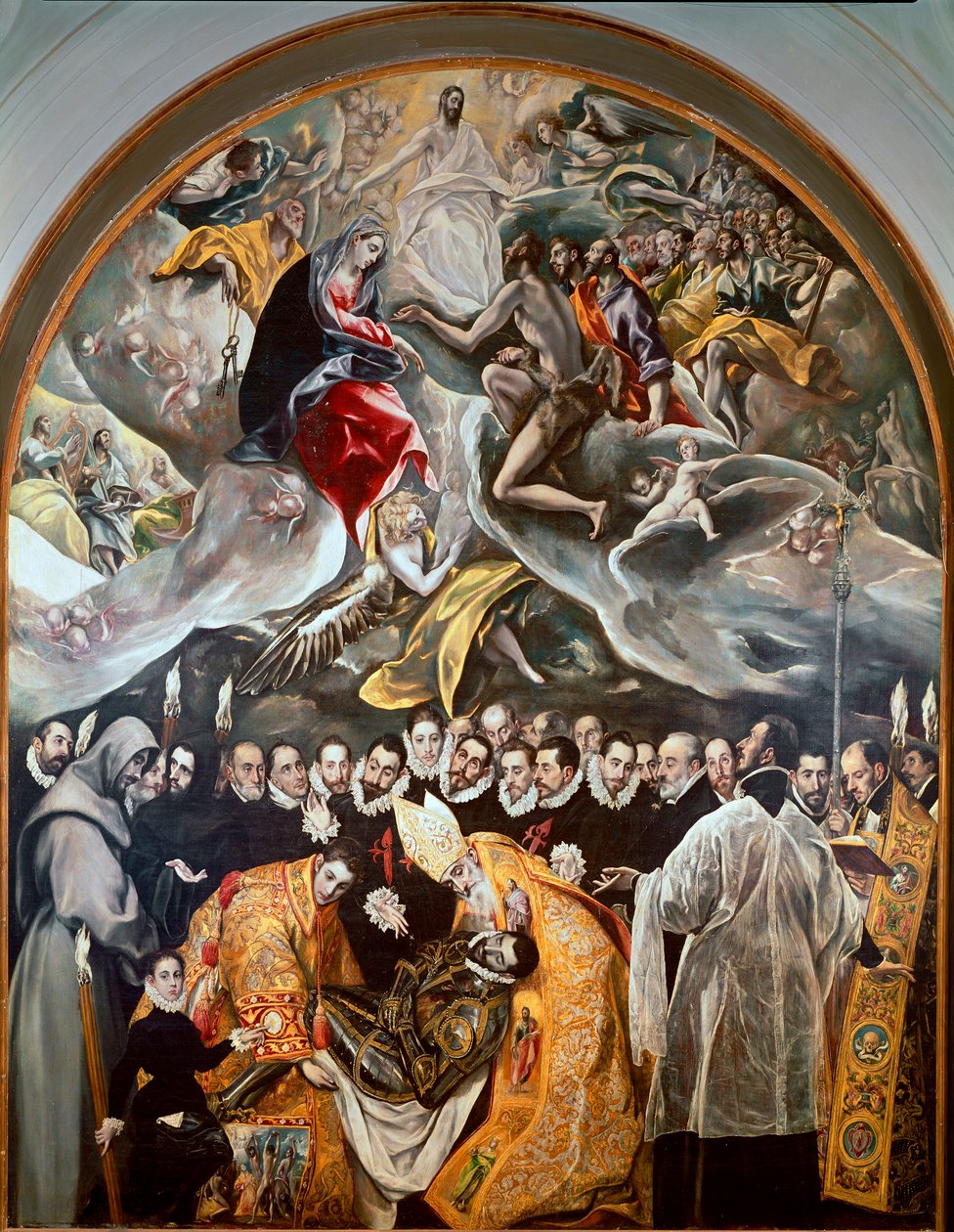 O funeral do conde de Orgaz Detalhe mais baixo da pintura de Domenikos Theotokopoulos d El Greco de El Greco