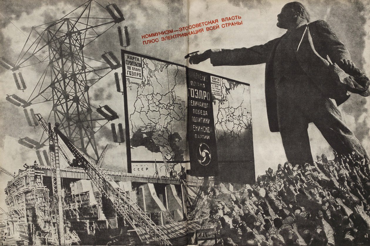 O comunismo é o governo soviético mais a eletrificação de todo o país, 1933. de Eliezer Markowich Lissitzky