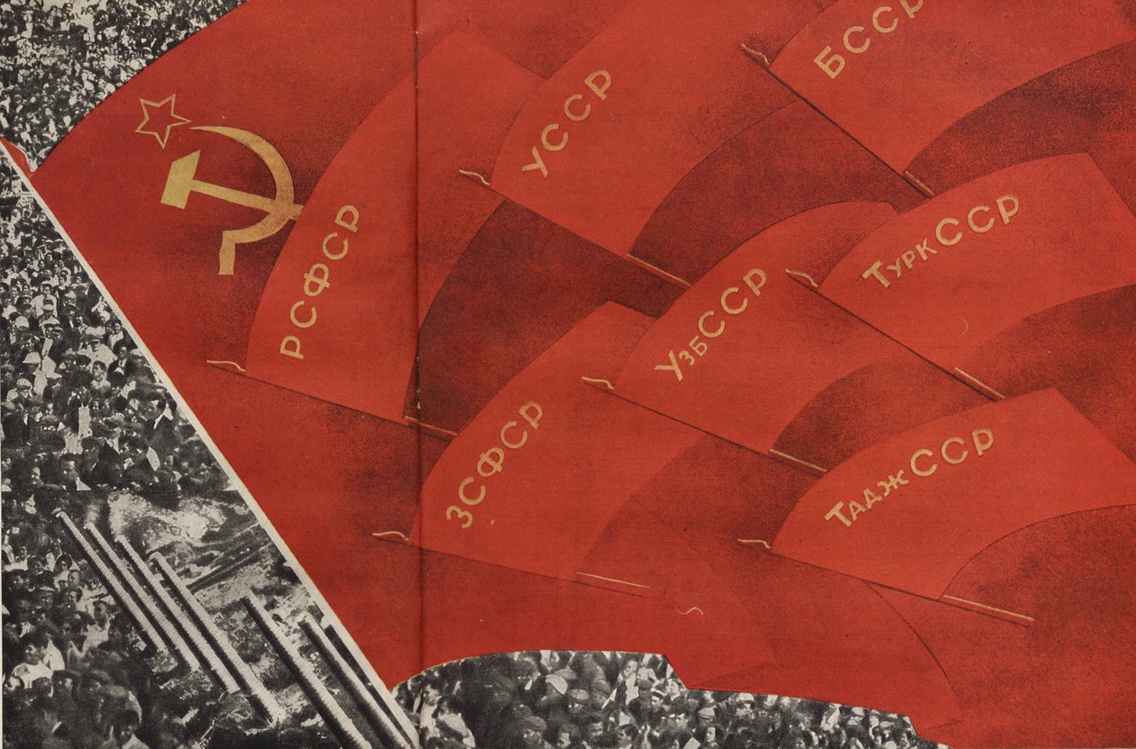 Ilustração da URSS Builds Socialism, 1933. de Eliezer Markowich Lissitzky