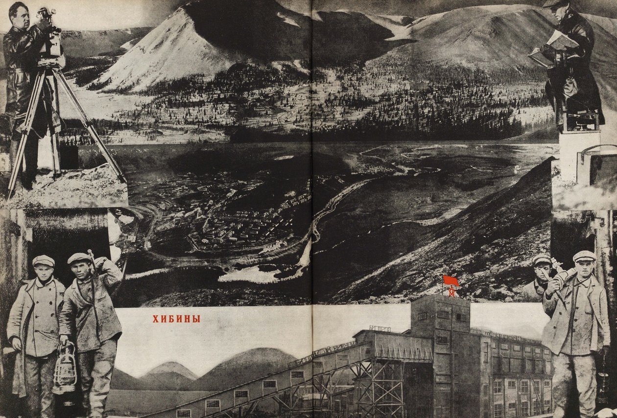 Khibiny. Ilustração da URSS Builds Socialism, 1933. de Eliezer Markowich Lissitzky