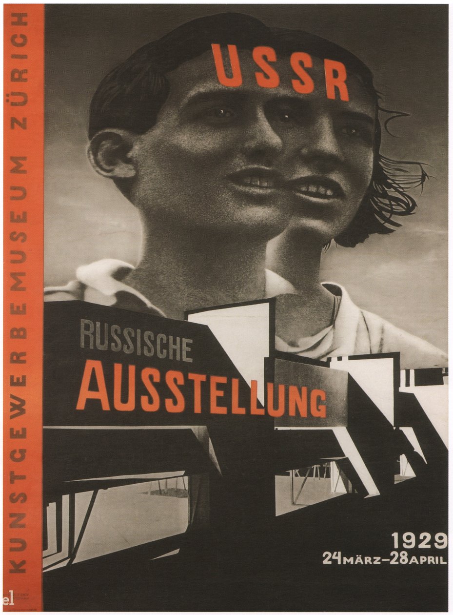 Cartaz para a exposição russa em Zurique, 1929 de Eliezer Markowich Lissitzky