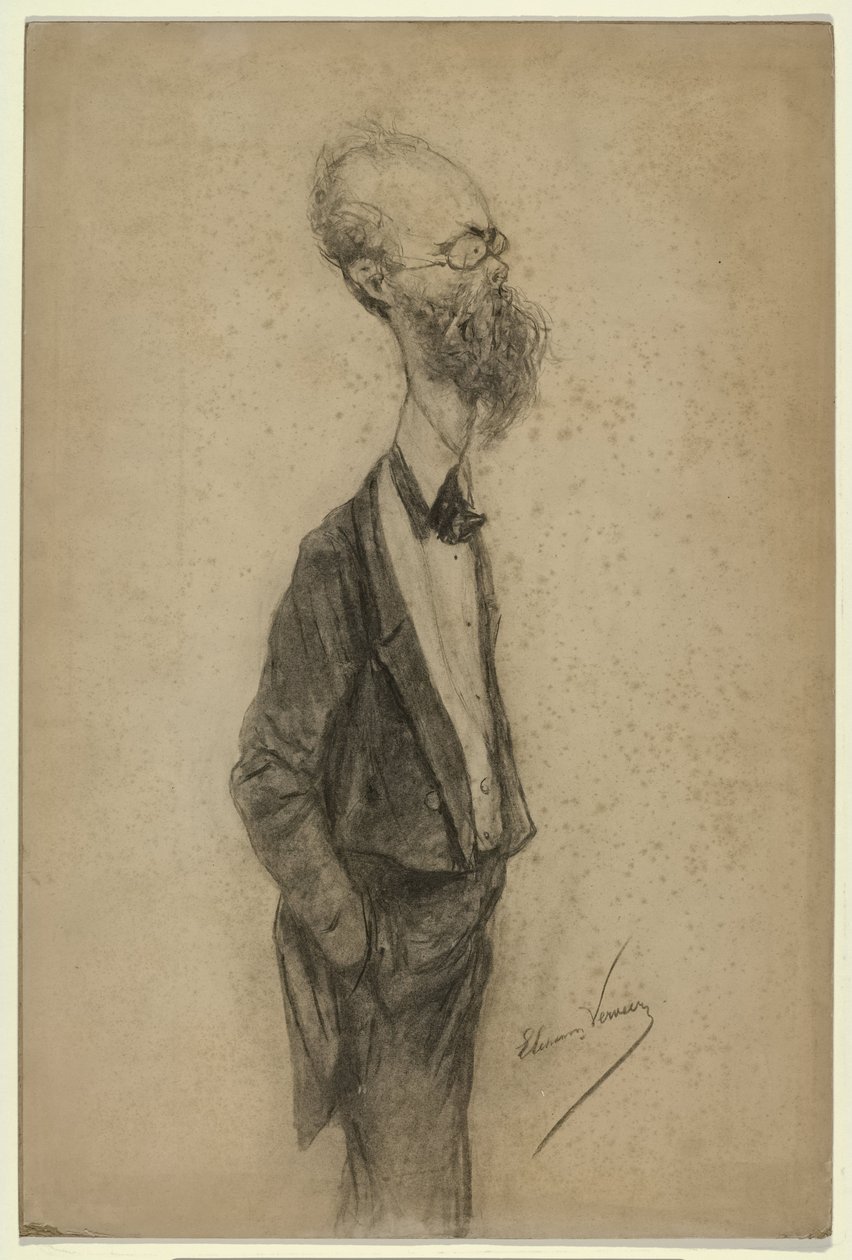 Retrato caricatural do pintor Willem Johannes Oppenoorth de Elchanon Verveer