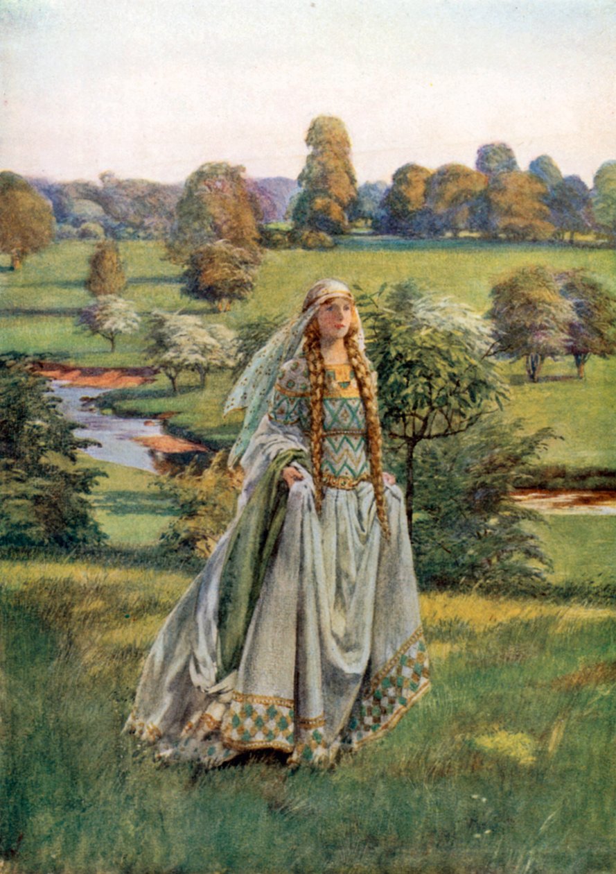 Guinevere. Tennyson (litografia a cores) de Eleanor Fortescue-Brickdale