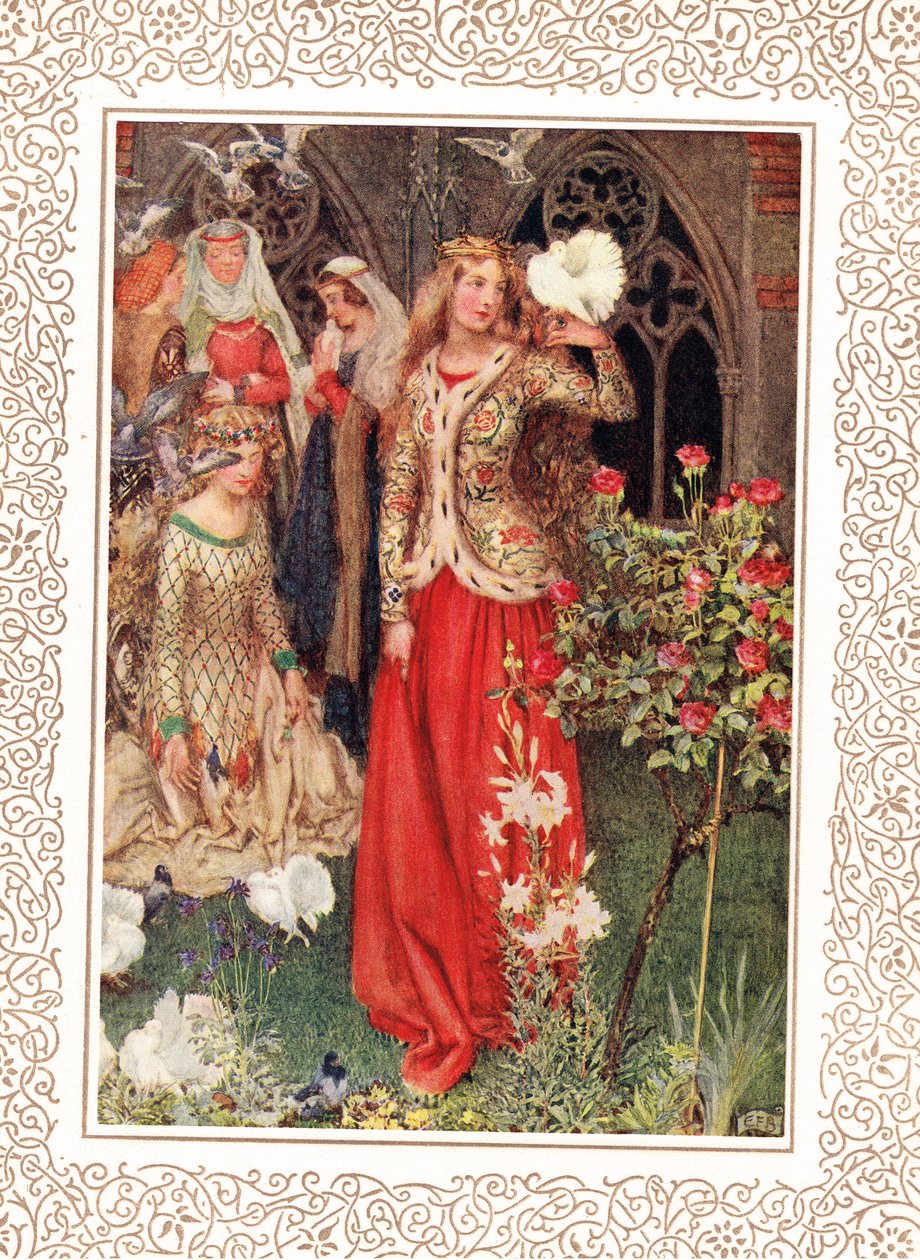 Guinevere e suas damas nos dias dourados, ilustração de 