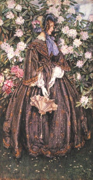 Senhora com sombrinha (aquarela sobre papel) de Eleanor Fortescue Brickdale