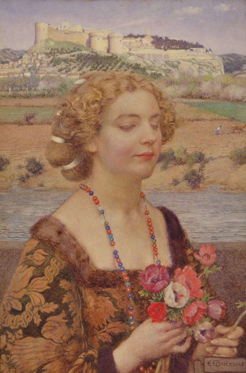 Laura de Avignon (aguarela sobre papel) de Eleanor Fortescue Brickdale