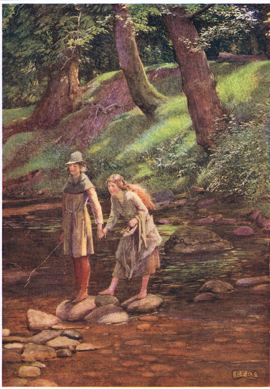 Rosalind e Celia (litho) de Eleanor Fortescue Brickdale